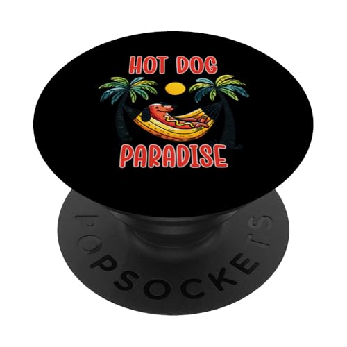 Lustiger Dackel im Retro-Stil, Sommerurlaub, Hot Dog, Paradies, Humor PopSockets Klebender PopGrip Lustiger Dackel im Retro-Stil, Sommerurlaub, Hot Dog, Paradies, Humor PopSockets Klebender PopGrip von Born to Grill Apparel.USA