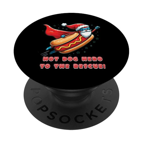 Lustiger Superheld, Hotdog-Held, Weihnachtsmann, Weihnachtsfeiertag PopSockets Klebender PopGrip Lustiger Superheld, Hotdog-Held, Weihnachtsmann, Weihnachtsfeiertag PopSockets Klebender PopGrip von Born to Grill Apparel.USA