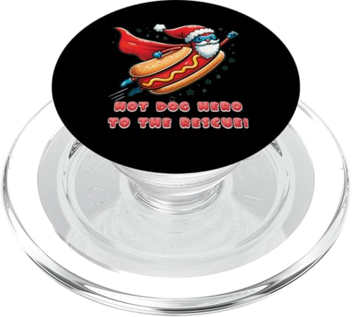 Lustiger Superheld, Hotdog-Held, Weihnachtsmann, Weihnachtsfeiertag PopSockets PopGrip für MagSafe Lustiger Superheld, Hotdog-Held, Weihnachtsmann, Weihnachtsfeiertag PopSockets PopGrip für MagSafe von Born to Grill Apparel.USA