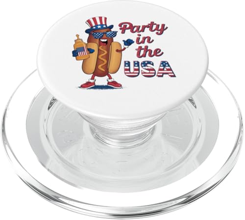 Lustiger patriotischer Hot Dog | Cute Hot Dog American BBQ Party PopSockets PopGrip für MagSafe von Born to Grill Apparel.USA