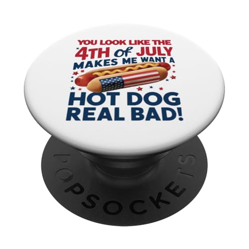 Lustiges Feuerwerk Hot Dog Patriotisches Feuerwerk BBQ Essen Humor 4. Juli PopSockets Klebender PopGrip von Born to Grill Apparel.USA