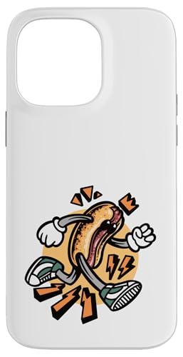 Schnelles, lustiges und geschmacksintensives Retro-Hotdog On The Run Fastfood Hülle für iPhone 14 Pro Max von Born to Grill Apparel.USA
