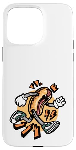 Schnelles, lustiges und geschmacksintensives Retro-Hotdog On The Run Fastfood Hülle für iPhone 15 Pro Max von Born to Grill Apparel.USA