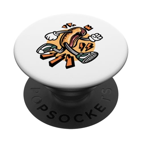 Schnelles, lustiges und geschmacksintensives Retro-Hotdog On The Run Fastfood PopSockets Klebender PopGrip Schnelles, lustiges und geschmacksintensives Retro-Hotdog On The Run Fastfood PopSockets Klebender PopGrip von Born to Grill Apparel.USA