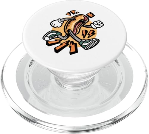Schnelles, lustiges und geschmacksintensives Retro-Hotdog On The Run Fastfood PopSockets PopGrip für MagSafe Schnelles, lustiges und geschmacksintensives Retro-Hotdog On The Run Fastfood PopSockets PopGrip für MagSafe von Born to Grill Apparel.USA