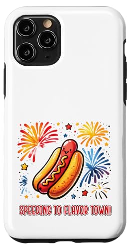 Speeding To Flavors Town Hot Dog Fireworks 4. Juli BBQ Hülle für iPhone 11 Pro von Born to Grill Apparel.USA