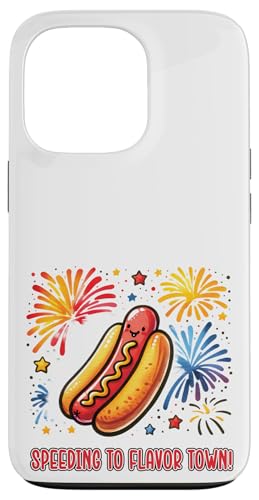 Speeding To Flavors Town Hot Dog Fireworks 4. Juli BBQ Hülle für iPhone 13 Pro von Born to Grill Apparel.USA