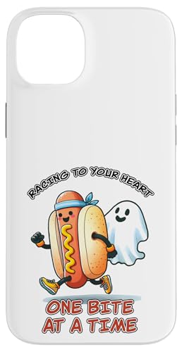 Spooky Fitness Wortspiel Lustiger Halloween-Geist und Hot Dog Läufer Hülle für iPhone 14 Plus von Born to Grill Apparel.USA