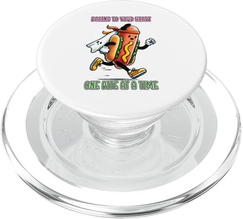 Spooky Fitness Wortspiel Lustiger Halloween-Geist und Hot Dog Läufer PopSockets PopGrip für MagSafe von Born to Grill Apparel.USA