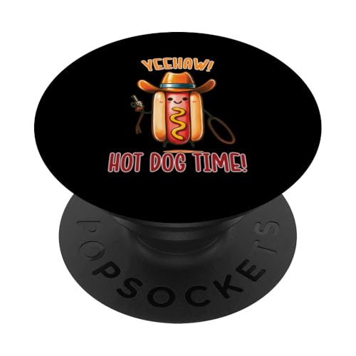 Süßer Cowboy-Wilder Westen-Grill, Grill, Kochen, Essensliebhaber, Hot Dog PopSockets Klebender PopGrip von Born to Grill Apparel.USA