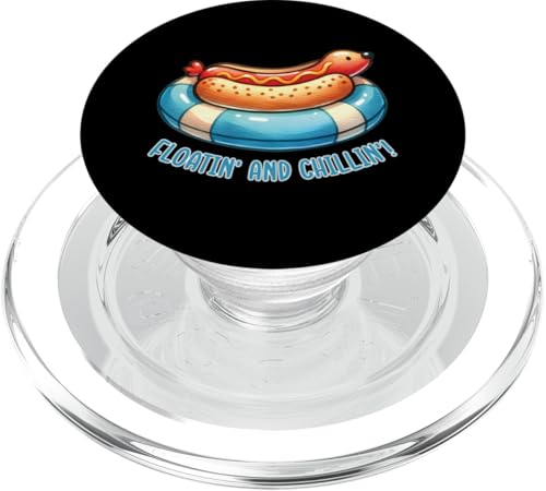 Süßer Hot Dog im Schwimmer, entspannender Grill, Grill, Essen PopSockets PopGrip für MagSafe von Born to Grill Apparel.USA