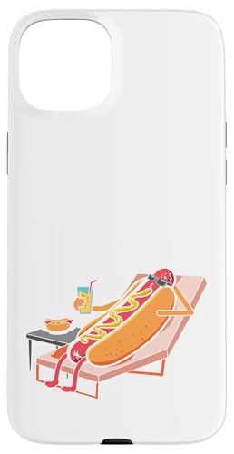 Süßes Sun's Out Buns Out Lustiges Hotdog-Sommer-Foodie am Pool Hülle für iPhone 15 Plus von Born to Grill Apparel.USA