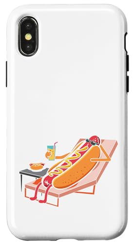 Süßes Sun's Out Buns Out Lustiges Hotdog-Sommer-Foodie am Pool Hülle für iPhone X/XS von Born to Grill Apparel.USA