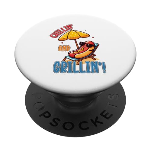 Summer BBQ Leprechaun Vibes Chillin und Grillin Hot Dog PopSockets Klebender PopGrip Summer BBQ Leprechaun Vibes Chillin und Grillin Hot Dog PopSockets Klebender PopGrip von Born to Grill Apparel.USA