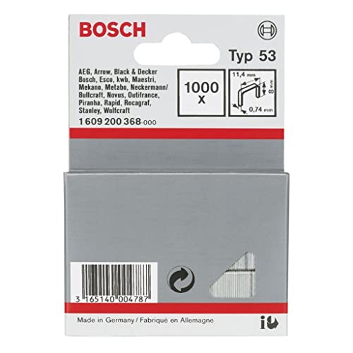 Bosch 1609200365 1000 Stk. Tackerklammern 8/11,4 mm Typ53 (Klammer für Handtacker) von Bosch Accessories