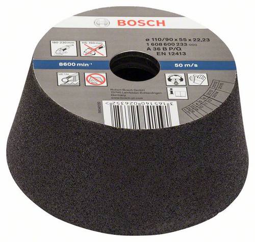 Bosch Accessories 1608600233 Schleiftopf, konisch-Metall/Guss 90 mm, 110 mm, 55 mm, 36 1St. von Bosch Accessories