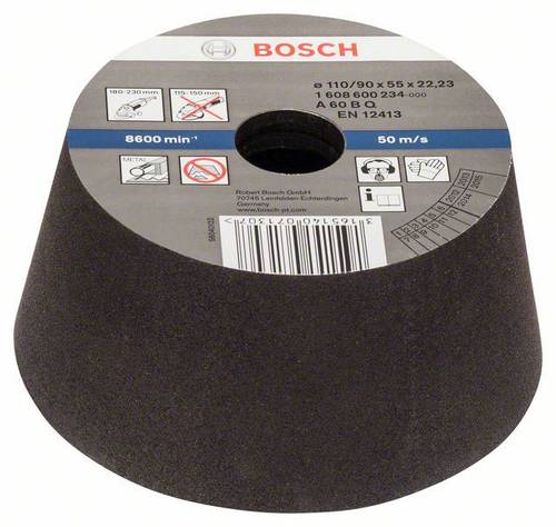 Bosch Accessories 1608600234 Schleiftopf, konisch-Metall/Guss 90 mm, 110 mm, 55 mm, 60 1St. von Bosch Accessories