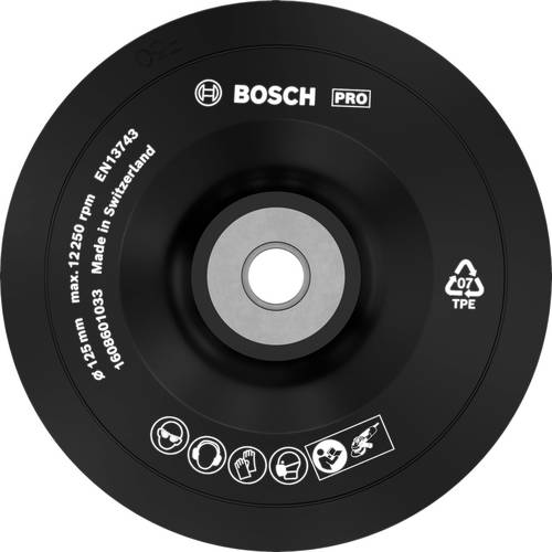 Bosch Accessories 1608601033 Stützteller Standard, M14, 125 mm, 12 500 U/min Durchmesser 125mm von Bosch Accessories