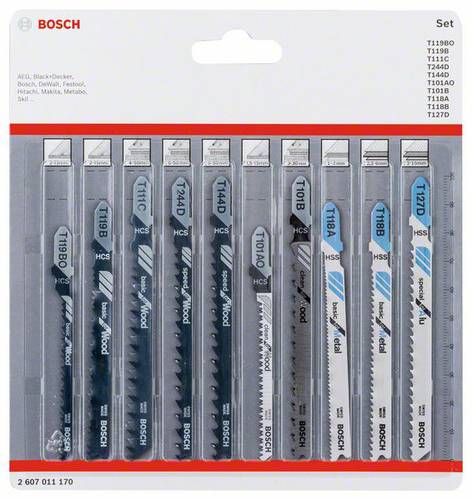 Bosch Accessories 2607011170 Stichsägeblatt-Set Wood and Metal, 10-teilig 10St. von Bosch Accessories