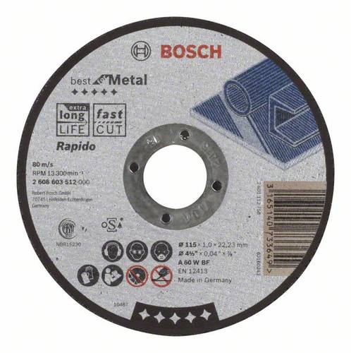 Bosch Accessories 2608603512 2608603512 Trennscheibe gerade 115mm Stahl von Bosch Accessories