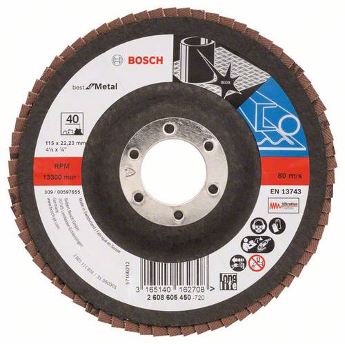 Bosch Accessories 2608605450 Fächerschleifscheibe Durchmesser 115mm von Bosch Accessories