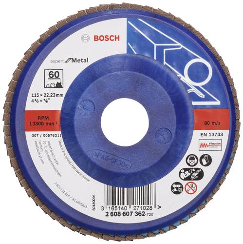 Bosch Accessories 2608607362 X551 Fächerschleifscheibe Durchmesser 115mm Bohrungs-Ø 22.33mm Stahl von Bosch Accessories