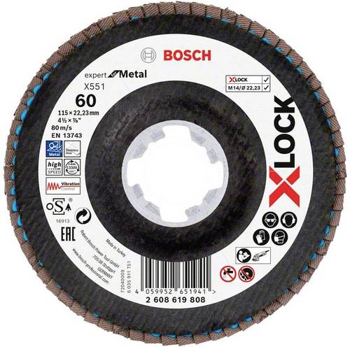 Bosch Accessories 2608619808 X551 Fächerschleifscheibe Durchmesser 115mm Bohrungs-Ø 22.23mm von Bosch Accessories