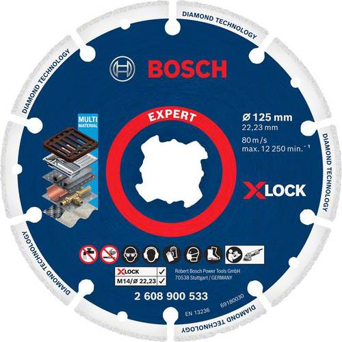 Bosch Accessories 2608900533 X-LOCK Diamanttrennscheibe Durchmesser 125cm Bohrungs-Ø 22.23mm Metall von Bosch Accessories