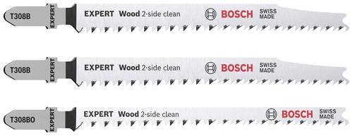 Bosch Accessories 2608900559 EXPERT ‘Wood 2-side clean‘ Stichsägeblatt-Set, 3-tlg., T308B/BO 3St. von Bosch Accessories