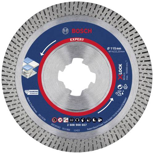 Bosch Accessories 2608900657 EXPERT HardCeramic X-LOCK Diamanttrennscheibe Durchmesser 115mm Bohrung von Bosch Accessories