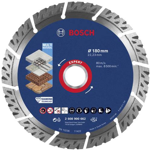 Bosch Accessories 2608900662 EXPERT MultiMaterial Diamanttrennscheibe Durchmesser 180mm Bohrungs-Ø von Bosch Accessories