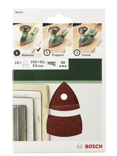 Bosch Accessories 2609256A64 Multischleifpapier mit Klett, gelocht Körnung 120 (L x B) 102mm x 62.9 von Bosch Accessories