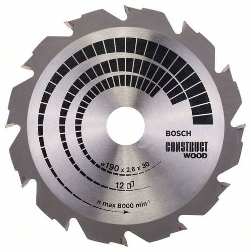Bosch Accessories Construct Wood 2608640633 Hartmetall Kreissägeblatt 190 x 30 x 2.6mm Zähneanzahl von Bosch Accessories
