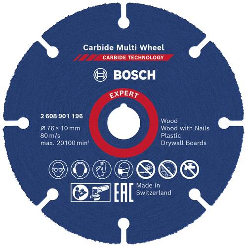 Bosch Accessories EXPERT Carbide Multi Wheel 2608901196 Trennscheibe gerade 76mm 1St. von Bosch Accessories