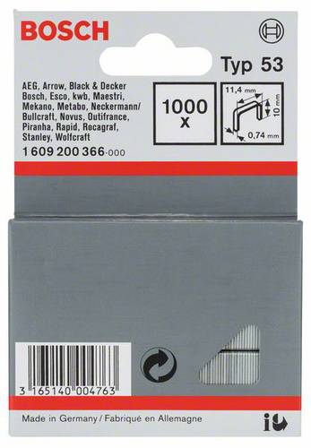 Bosch Accessories 1609200366 Feindrahtklammern Typ 53 1000 St. Abmessungen (L x B) 10mm x 11.4mm von Bosch Accessories