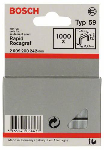 Bosch Accessories 2609200242 Feindrahtklammern Typ 59 1000 St. Abmessungen (L x B) 12mm x 10.6mm von Bosch Accessories