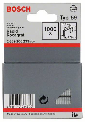 Bosch Accessories 2609200239 Feindrahtklammern Typ 59 1000 St. Abmessungen (L x B) 6mm x 10.6mm von Bosch Accessories