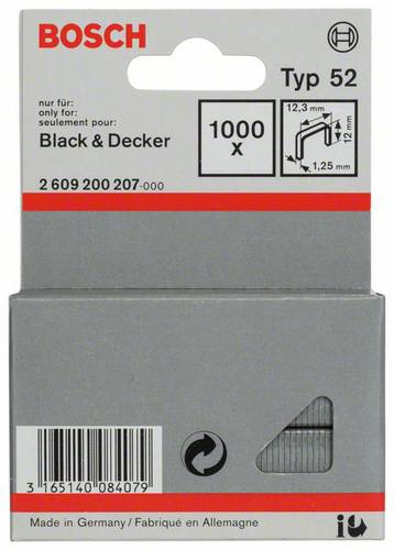 Bosch Accessories Flachdrahtklammer Typ 52, 12,3 x 1,25 x 12mm 1000 St. 2609200207 von Bosch Accessories