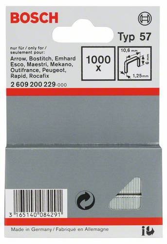 Bosch Accessories 2609200229 Flachdrahtklammern Typ 57 1000 St. Abmessungen (L x B) 6mm x 10.6mm von Bosch Accessories