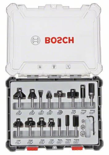 Bosch Accessories Fräser-Set, 6-mm-Schaft, 15-teilig 2607017471 von Bosch Accessories