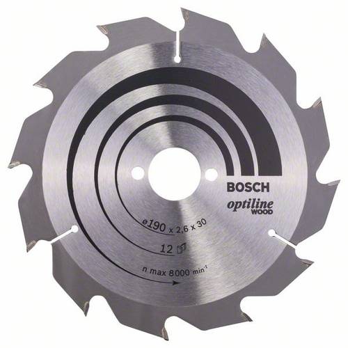 Bosch Accessories Optiline Wood 2608641187 Hartmetall Kreissägeblatt 190 x 30 x 2.6mm Zähneanzahl: von Bosch Accessories