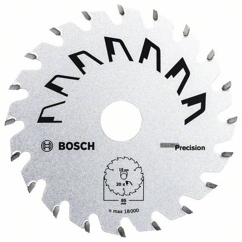 Bosch Accessories Precision 2609256D81 Hartmetall Kreissägeblatt 85 x 15mm Zähneanzahl: 20 1St. von Bosch Accessories
