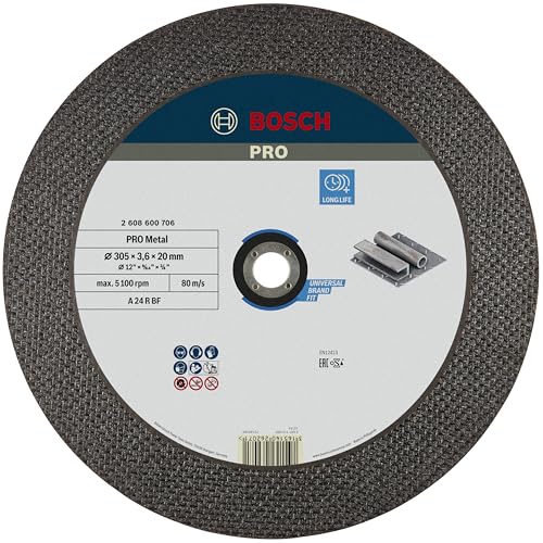Bosch Accessories Professional 1x Trennscheibe Gerade Expert for Metal (Metall, Stahl, A 24 R BF, Ø 300 x 20 x 3.5 mm, Zubehör Winkelschleifer) von Bosch