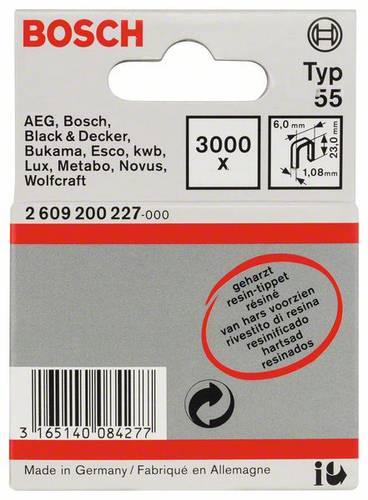 Bosch Accessories 2609200227 Schmalrückenklammern Typ 55 3000 St. Abmessungen (L x B) 23mm x 6mm von Bosch Accessories