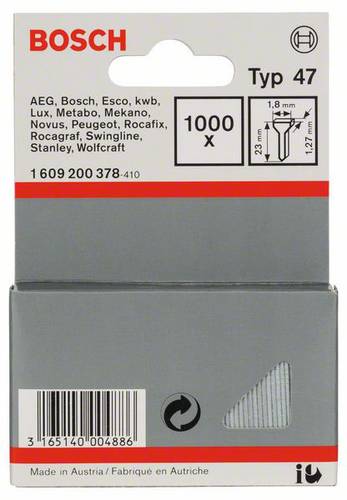 Bosch Accessories Tackernagel Typ 47, 1,8 x 1,27 x 23 mm, 1000er-Pack 1000 St. 1609200378 von Bosch Accessories