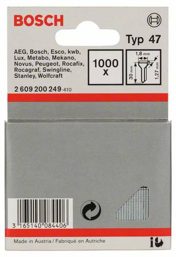 Bosch Accessories Tackernagel Typ 47, 1,8 x 1,27 x 30 mm, 1000er-Pack 1000 St. 2609200249 von Bosch Accessories
