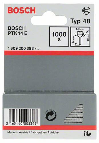 Bosch Accessories Tackernagel Typ 48, 1,8 x 1,45 x 14 mm, 1000er-Pack 1000 St. 1609200393 von Bosch Accessories