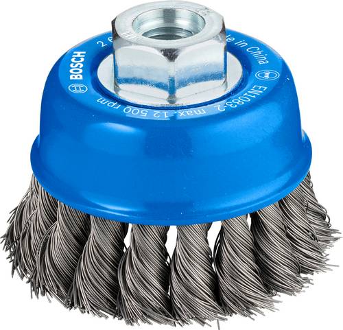 Bosch Accessories Topfbürste, Stahl, gezopfter Draht, 65 mm, 0,35 mm, 12500 U/min, M 14 2608622099 von Bosch Accessories