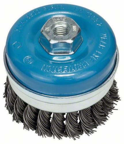 Bosch Accessories Topfbürste, Stahl, gezopfter Draht, 90 mm, 0,8 mm, 8500 U/ min, M 14 1608614000 1 von Bosch Accessories