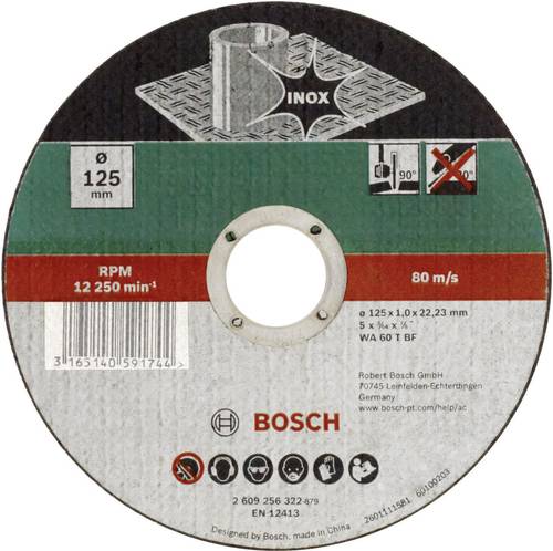 Bosch Accessories WA 60 T BF 2609256321 Trennscheibe gerade 115mm Edelstahl, Metall von Bosch Accessories